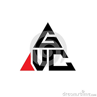 GVC triangle letter logo design with triangle shape. GVC triangle logo design monogram. GVC triangle vector logo template with red Vector Illustration