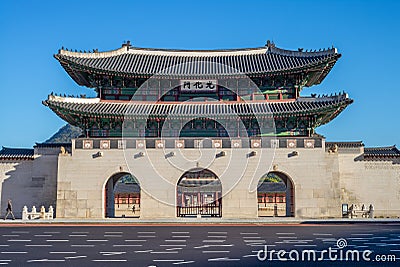 Gwanghwamun, main gate of Gyeongbokgung Palace Editorial Stock Photo