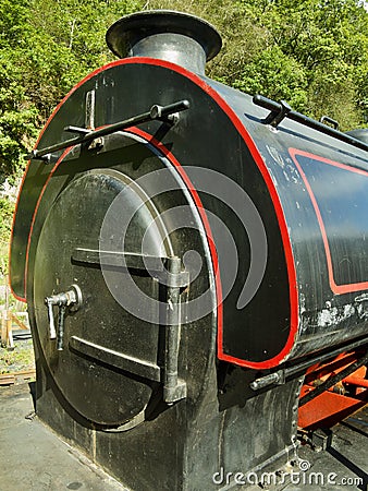 The front smokebox of the engine Stock Photo