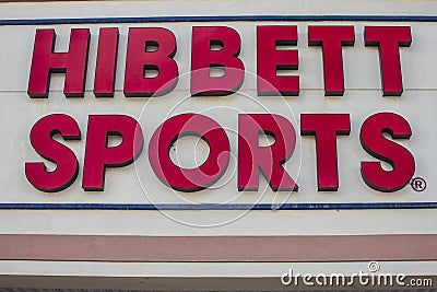 Hibbett retail store exterior Sports sign Editorial Stock Photo