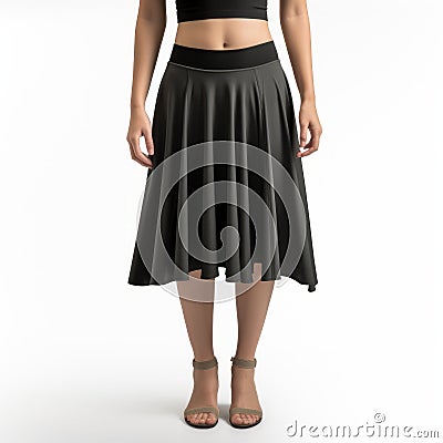 Gwo X Ltl Midi Skirt: A Stylish Blend Of Daz3d And 1970s Fashion Stock Photo