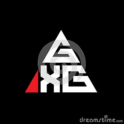 GXG triangle letter logo design with triangle shape. GXG triangle logo design monogram. GXG triangle vector logo template with red Vector Illustration