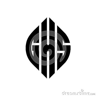 GXS circle letter logo design with circle and ellipse shape. GXS ellipse letters with typographic style. The three initials form a Vector Illustration