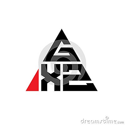 GXZ triangle letter logo design with triangle shape. GXZ triangle logo design monogram. GXZ triangle vector logo template with red Vector Illustration