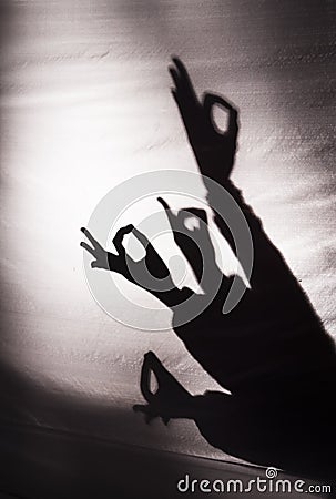 Gyan Mudra in shadow Stock Photo