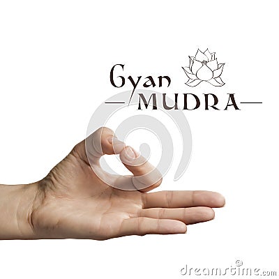 Gyan mudra on white Stock Photo