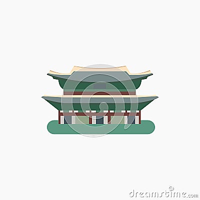 Gyeongbokgung Palace. Flat illustration Vector Illustration