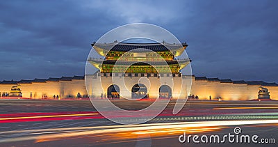 Gyeongbokgung Palace at night Editorial Stock Photo