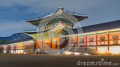 Gyeongbokgung Palace at night Editorial Stock Photo