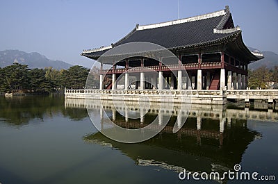 Gyeonghoeru at Gyeongbokgung Palace Seoul Korea Editorial Stock Photo