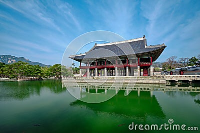 Gyeonghoeru Pavillion Royal Banquet Hall in Gyeongbokgung Palace, Seoul Stock Photo