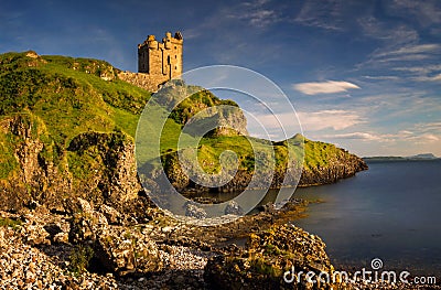 Gylen Castle sunset Stock Photo