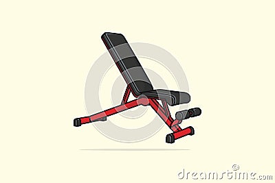 Gym Adjustable Weight Bench vector illustration. Cartoon Illustration