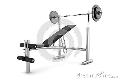 Gym bench isolated on white background Stock Photo