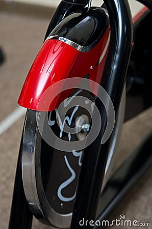 Gym bike wheel Stock Photo