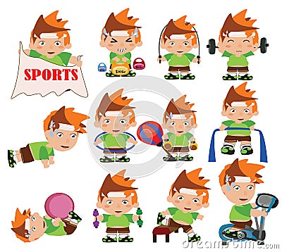 Gym boy Vector Illustration