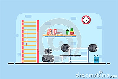 Gym interior banner Vector Illustration