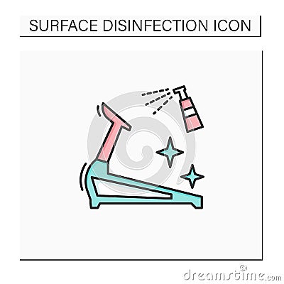 Gym disinfection color icon Vector Illustration