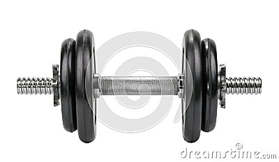 Gym dumbbell isolated white background without shadow clipping path Stock Photo