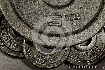 Gym dumbbells Stock Photo