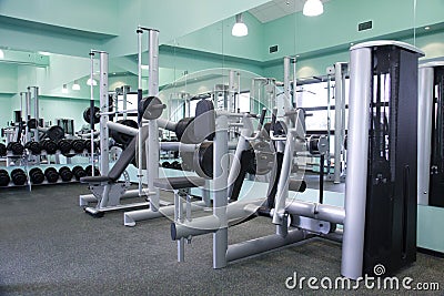 Gym equipment room Stock Photo
