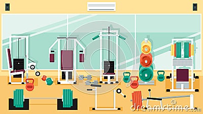 Gym 01 Flat Colorful Illustrations Vector Illustration