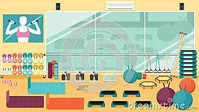 Gym 01 Flat Colorful Illustrations Vector Illustration