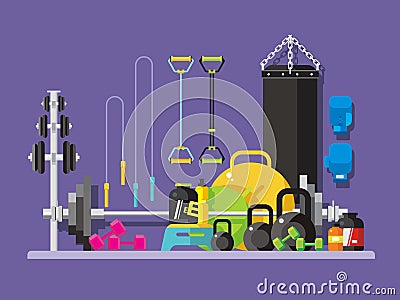 Gym flat style Vector Illustration