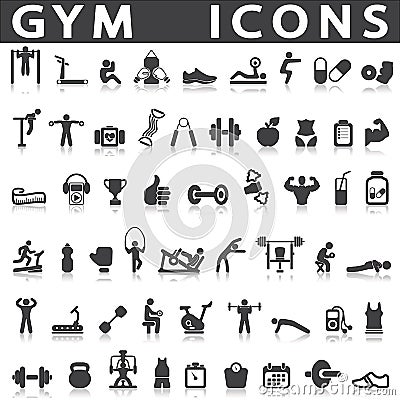 Gym icons Vector Illustration
