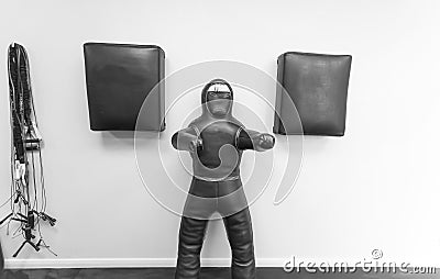 Gym for practicing kickboxing in Falcone fitness center. Belarus Editorial Stock Photo