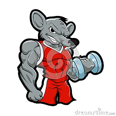 Gym Rat body building training Vector Illustration