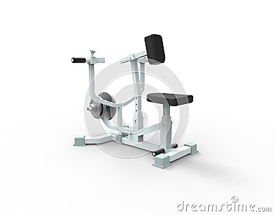 Gym rowing machine. 3D image Stock Photo