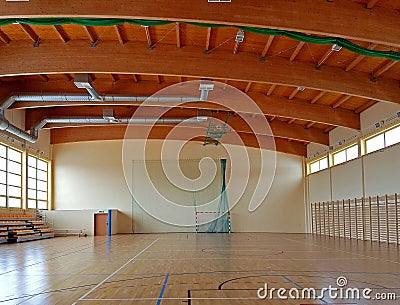Gym in the school. Sports facility. Healthy education of children. Physical culture and sports. Education of children and youth. S Stock Photo