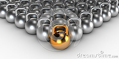 Gym weight kettle bells Stock Photo