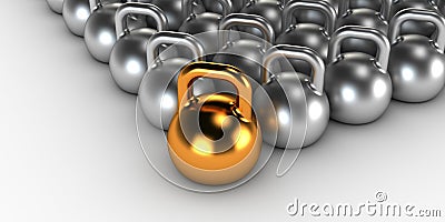 Gym weight kettle bells Stock Photo