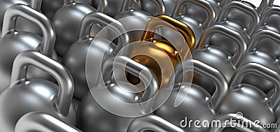 Gym weight kettle bells Stock Photo