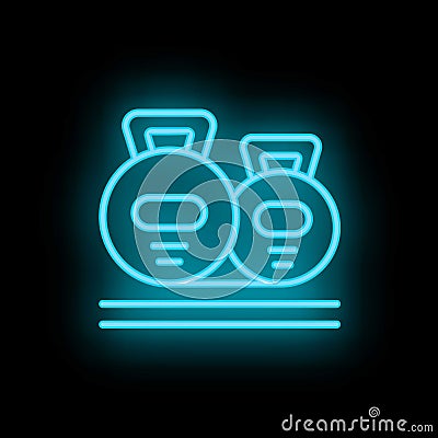 Gym weights icon neon vector Vector Illustration