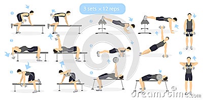 Gym workout set. Vector Illustration