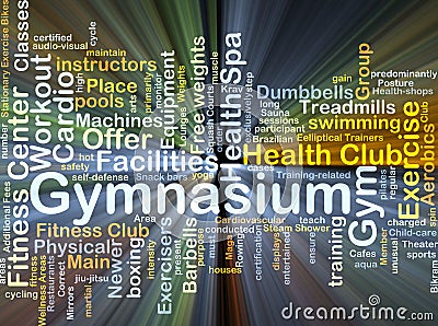 Gymnasium background concept glowing Cartoon Illustration