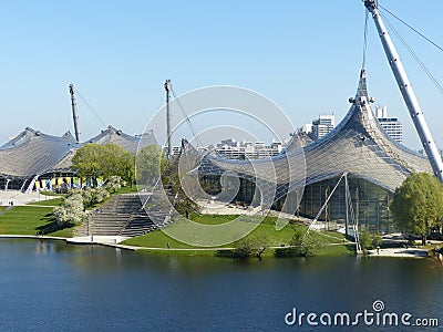 Gymnasium in the Olympic park to Munich in Germany. Editorial Stock Photo
