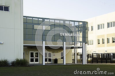 Gymnasium at Middle School in Florida Stock Photo