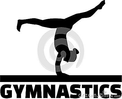Gymnast at balance beam Vector Illustration