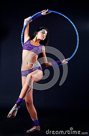 Gymnast with bodyart Stock Photo