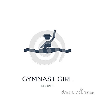 gymnast girl icon in trendy design style. gymnast girl icon isolated on white background. gymnast girl vector icon simple and Vector Illustration
