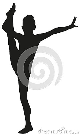 Gymnast girl performing, vector Vector Illustration