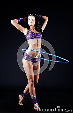 Gymnast with a hoop Stock Photo