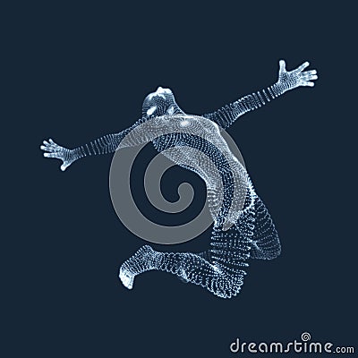 Gymnast. Man. 3D Human Body Model. Gymnastics Activities for Icon Health and Fitness Community. Vector Illustration