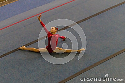 Gymnast Young Girl Dance Floor Editorial Stock Photo