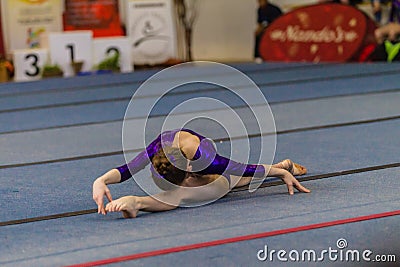Gymnast Young Girls Floor Dance Style Editorial Stock Photo