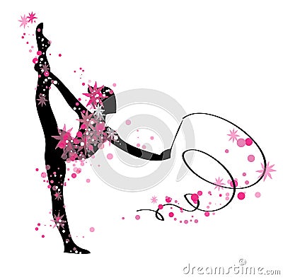 Gymnastic girl silhouette Vector Illustration